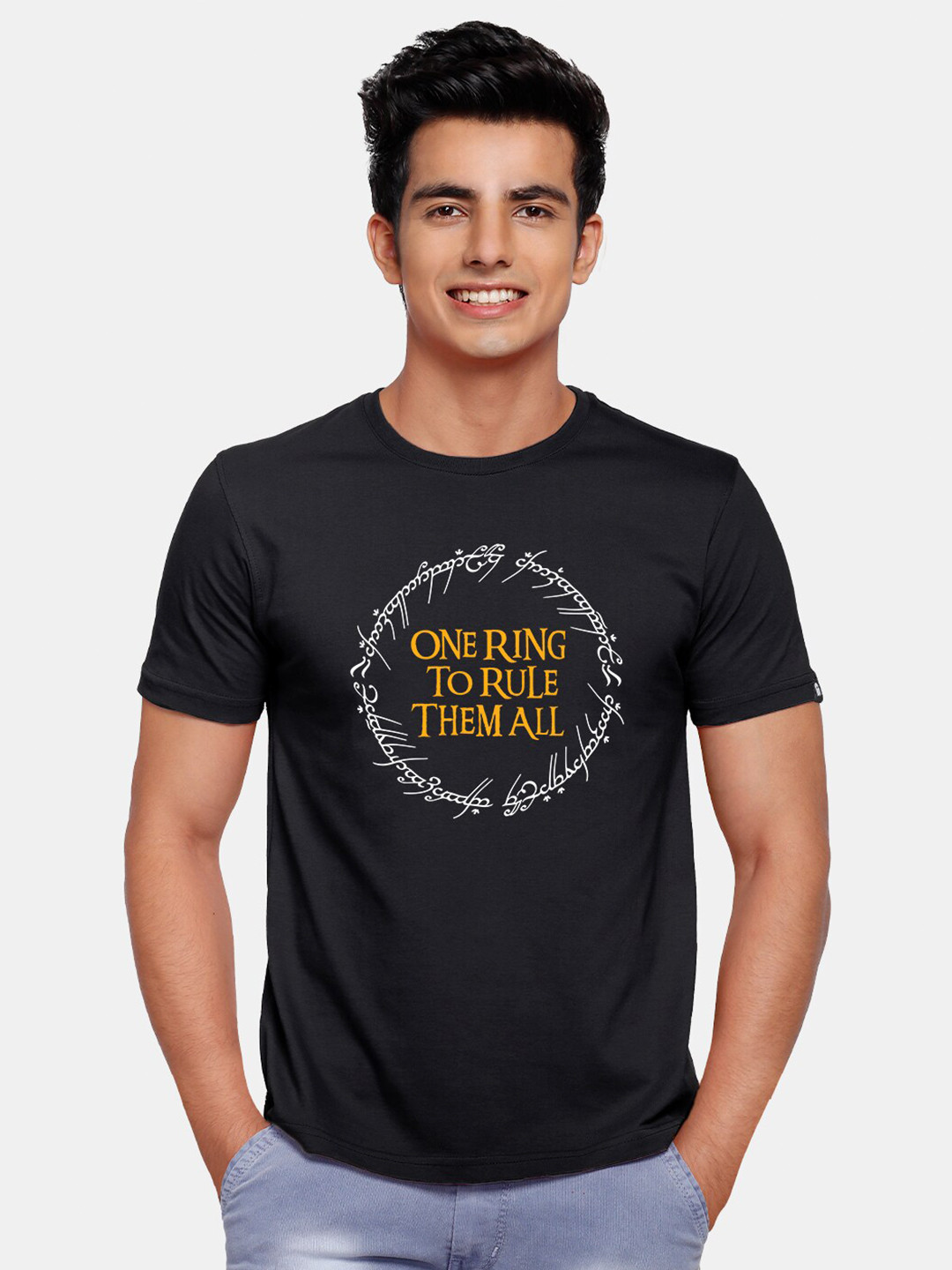 

The Souled Store Men Black Typography Printed Cotton T-shirt