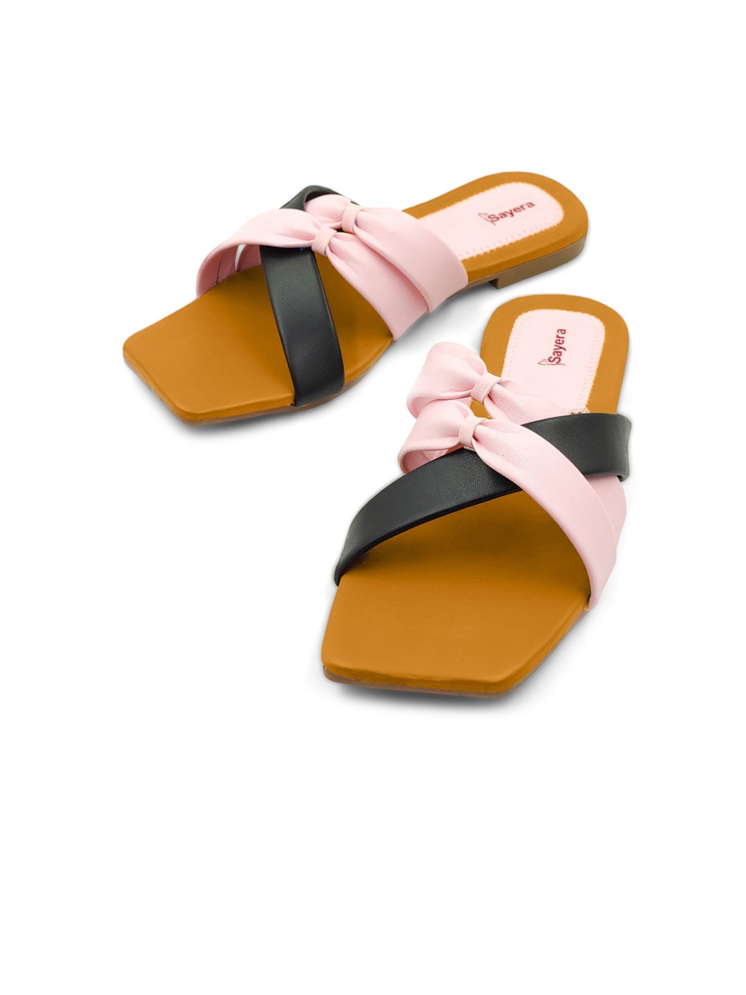 

Sayera Women Colourblocked Open Toe Flats, Pink