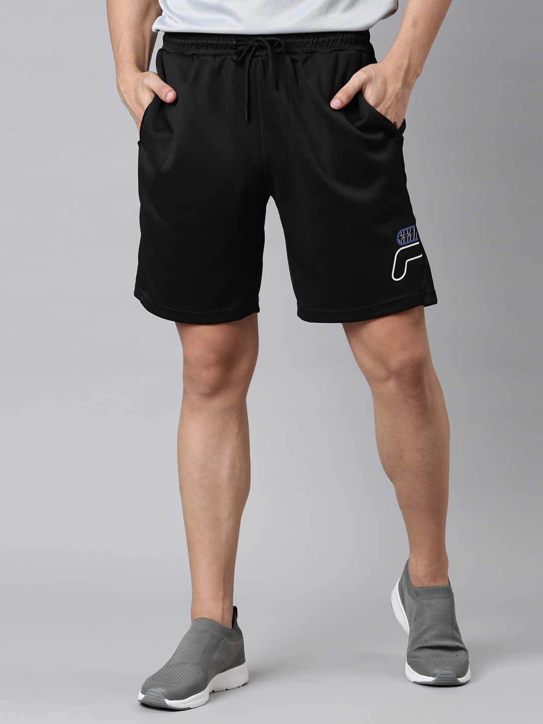 

FILA Men Black Solid Shorts