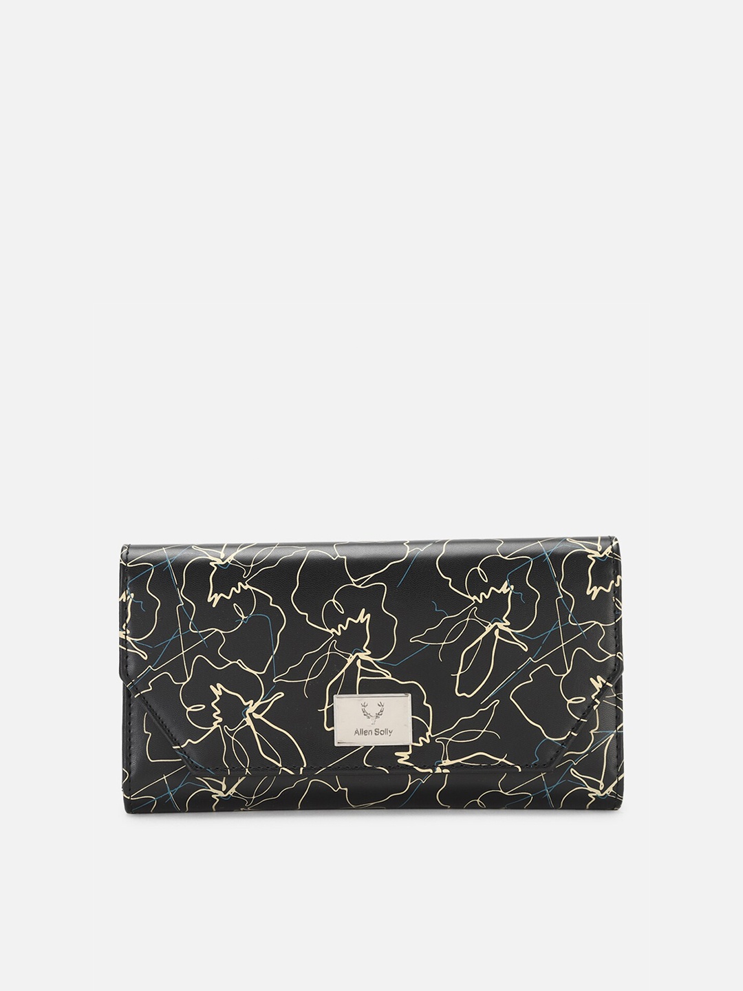 

Allen Solly Women Floral Printed Three Fold Wallet, Black