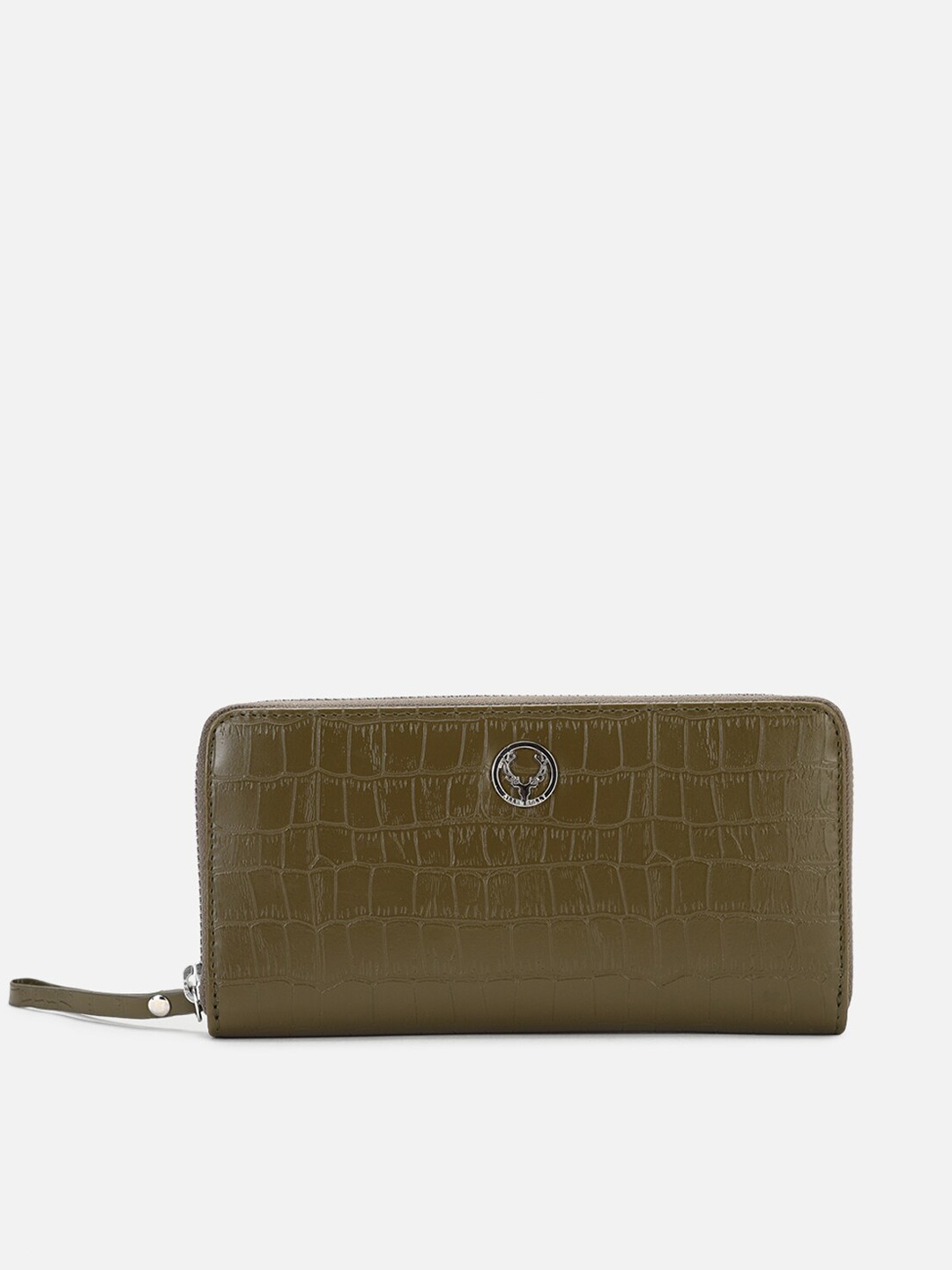 

Allen Solly Women Textured PU Zip Around Wallet, Green
