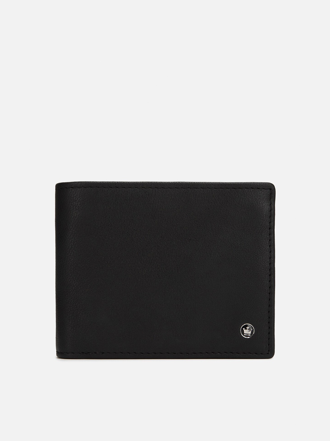 

Louis Philippe Men Textured Leather Two Fold Wallet, Black