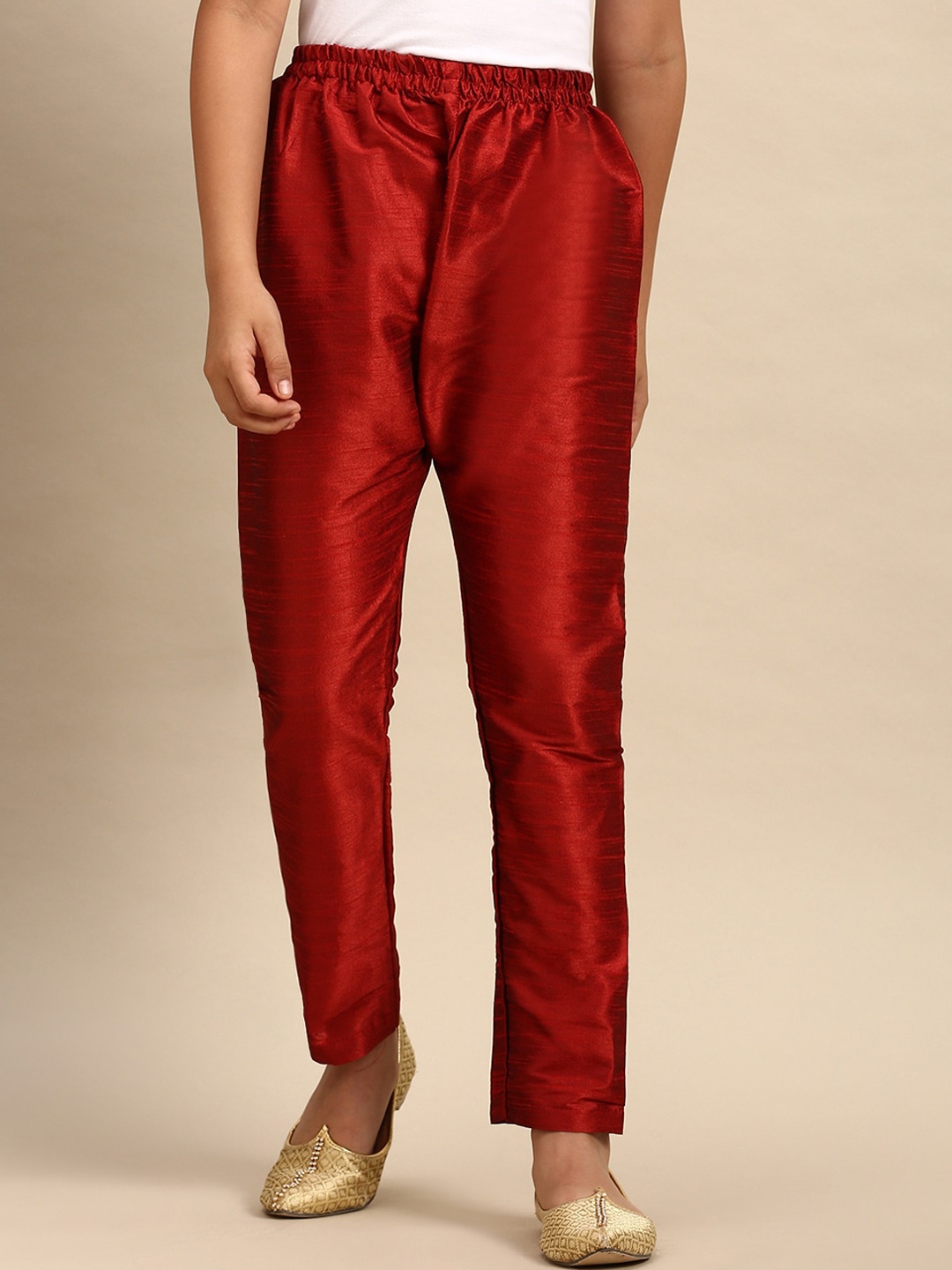 

Sanwara Boys Red Solid Pyjama