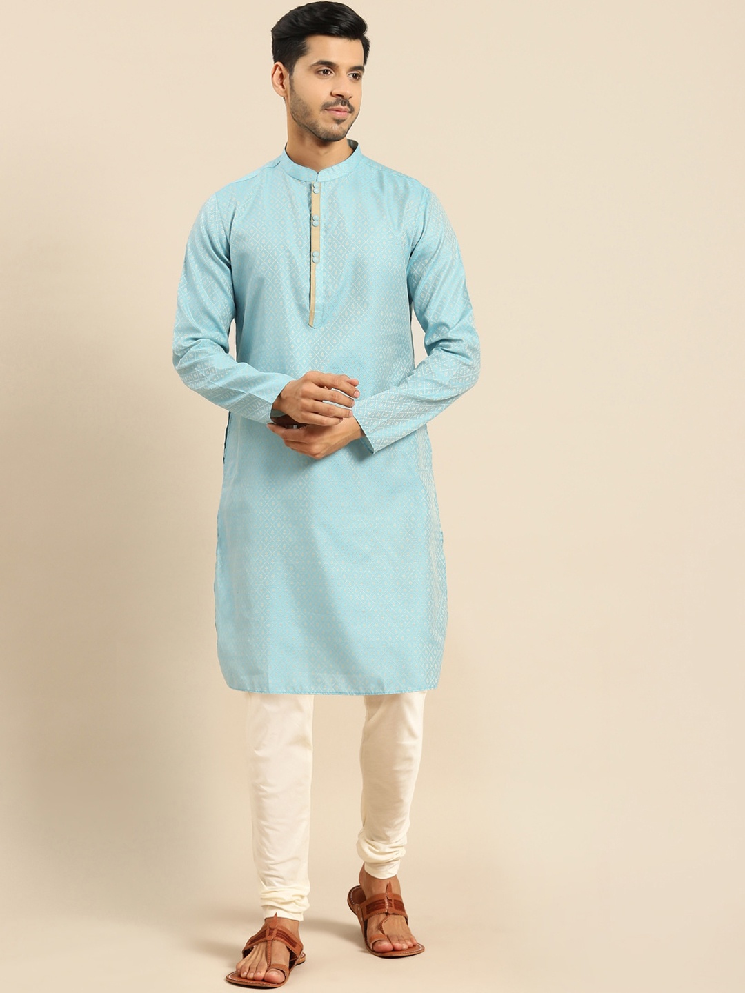

Amodh by Kisah Men Blue Kurta with Churidar