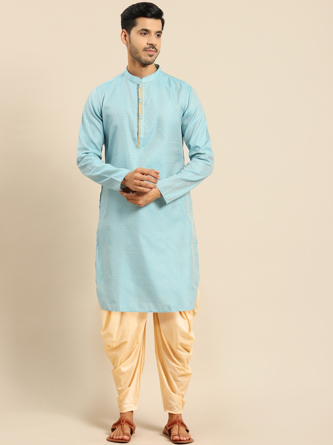 

Amodh by Kisah Men Blue Kurta with Dhoti Pants
