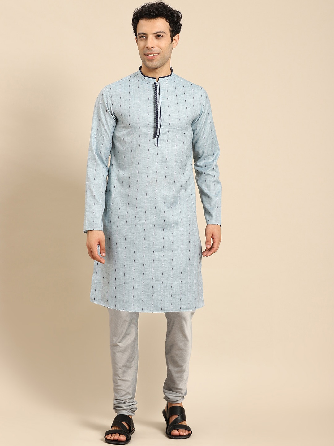 

Amodh by Kisah Men Blue Kurta with Churidar
