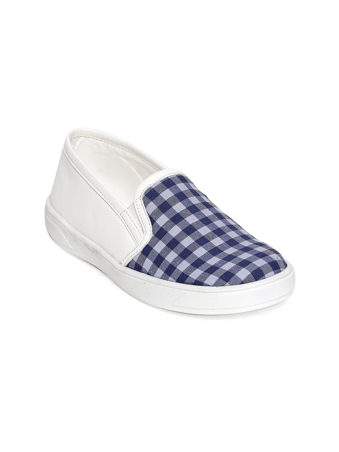 

Bruno Manetti Kids Blue Checked Slip-On Sneakers