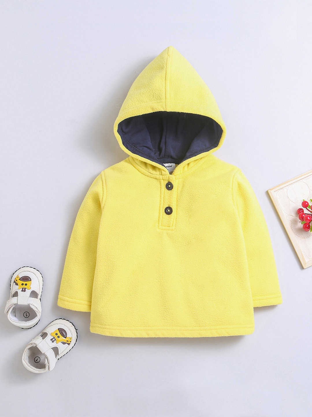 

Nino Bambino Unisex Kids Yellow Hooded Sweatshirt