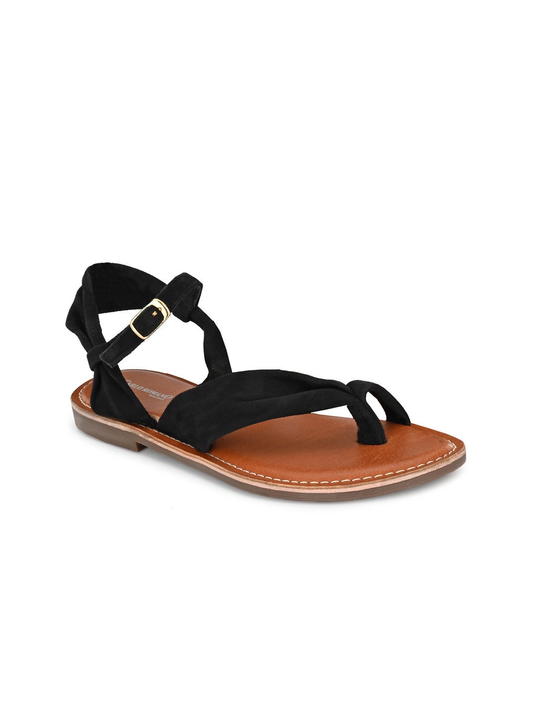 

CARLO ROMANO Women One Toe Flats, Black