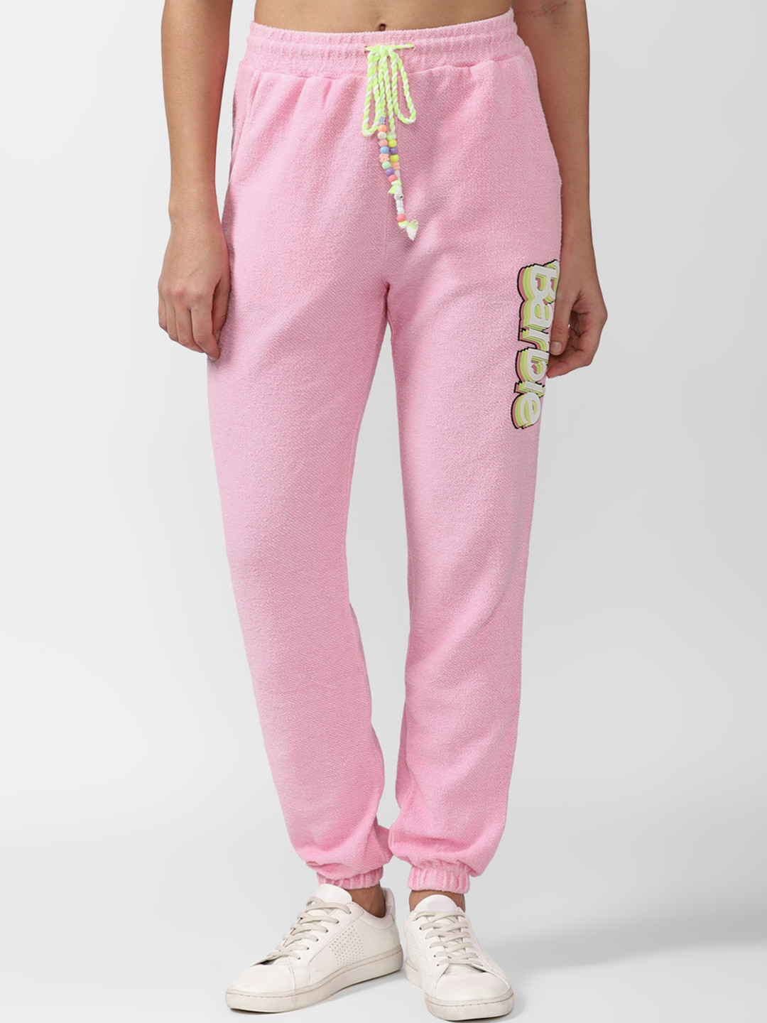 

FOREVER 21 Women Pink Pure Cotton Jogger Trouser
