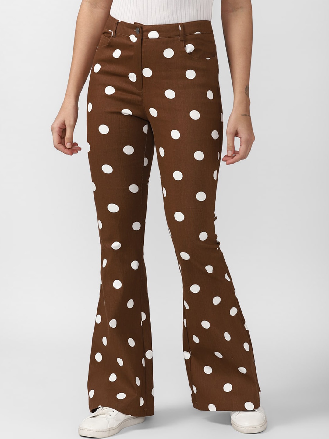 

FOREVER 21 Women Brown Printed Trouser