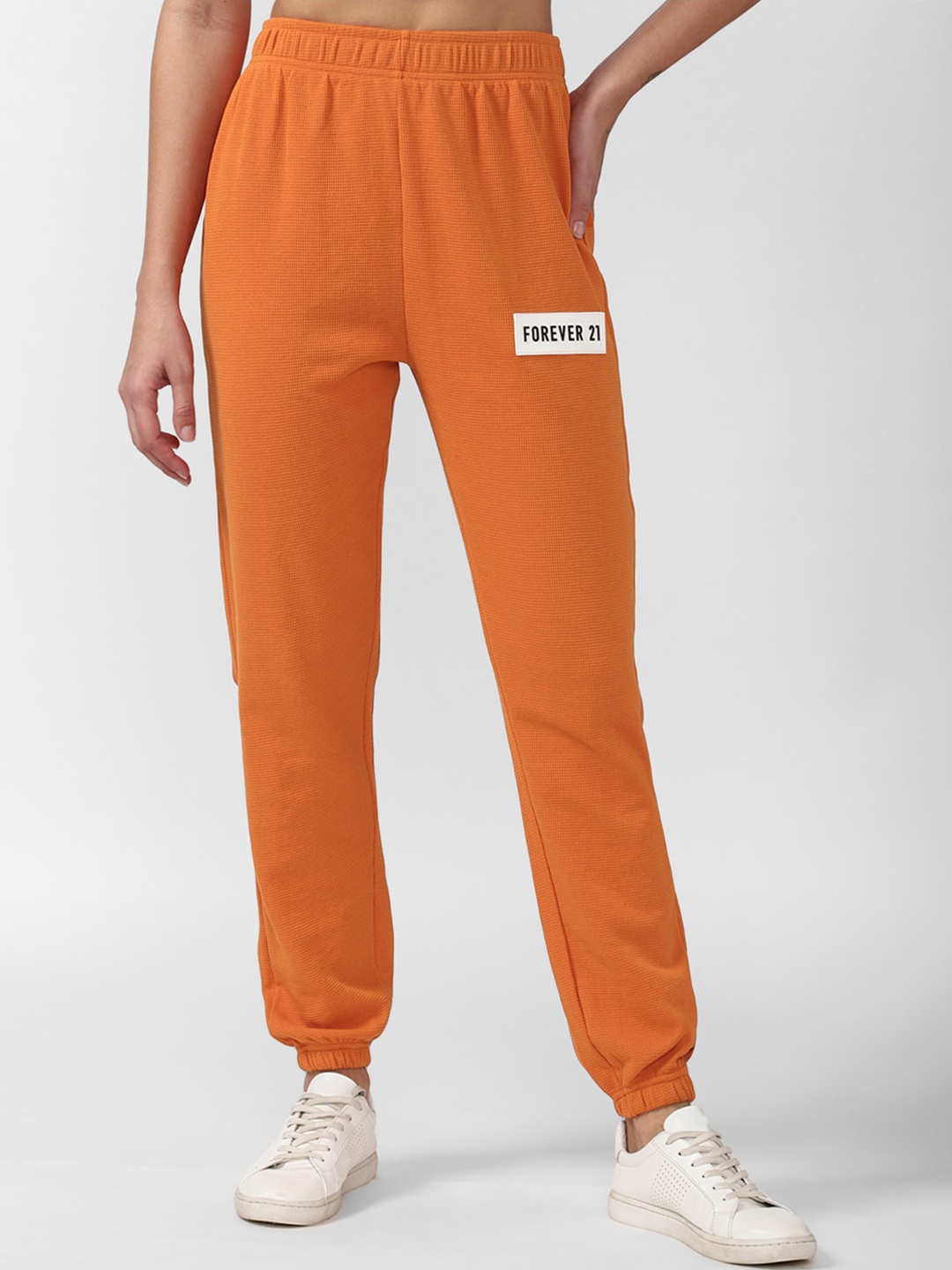 

FOREVER 21 Women Orange Jogger Trouser