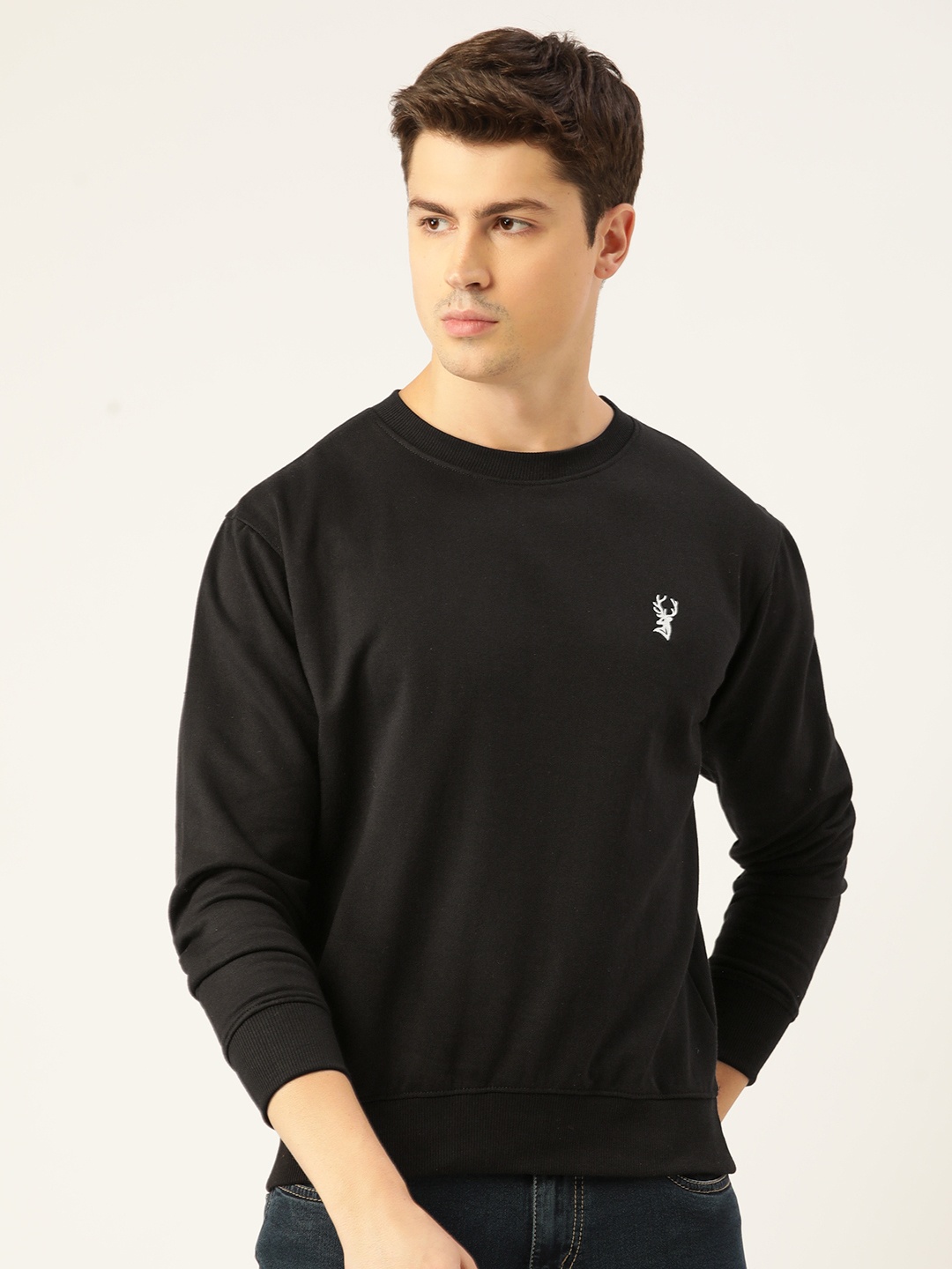 

PORTBLAIR Men Black Relaxed Fit Sweatshirt