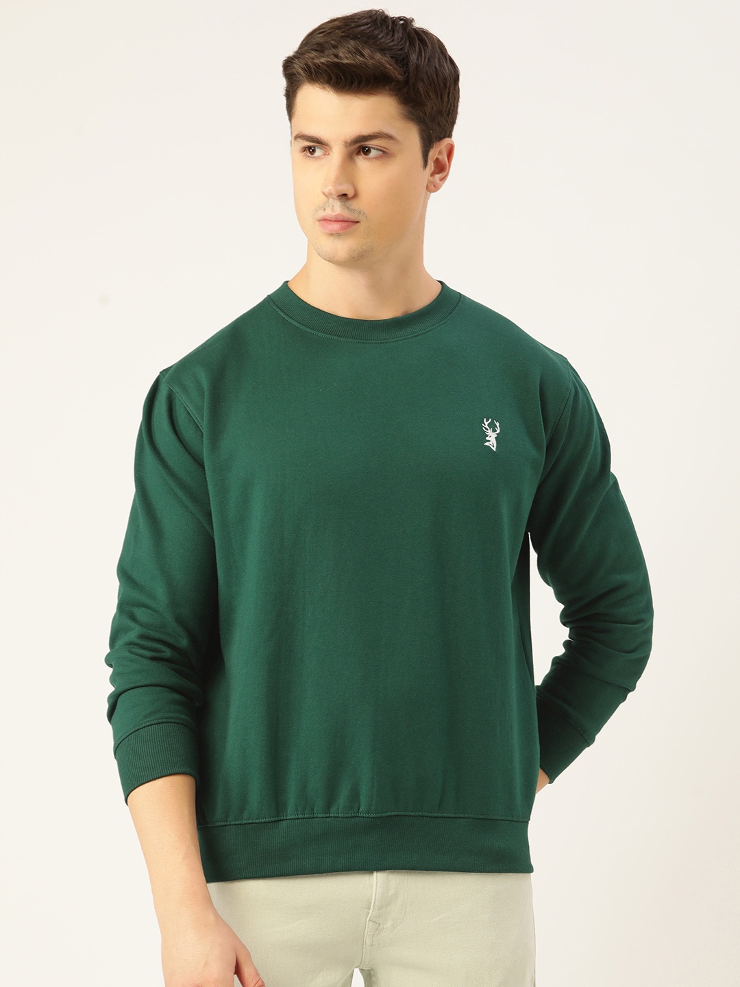 

PORTBLAIR Men Green Relaxed Fit Sweatshirt