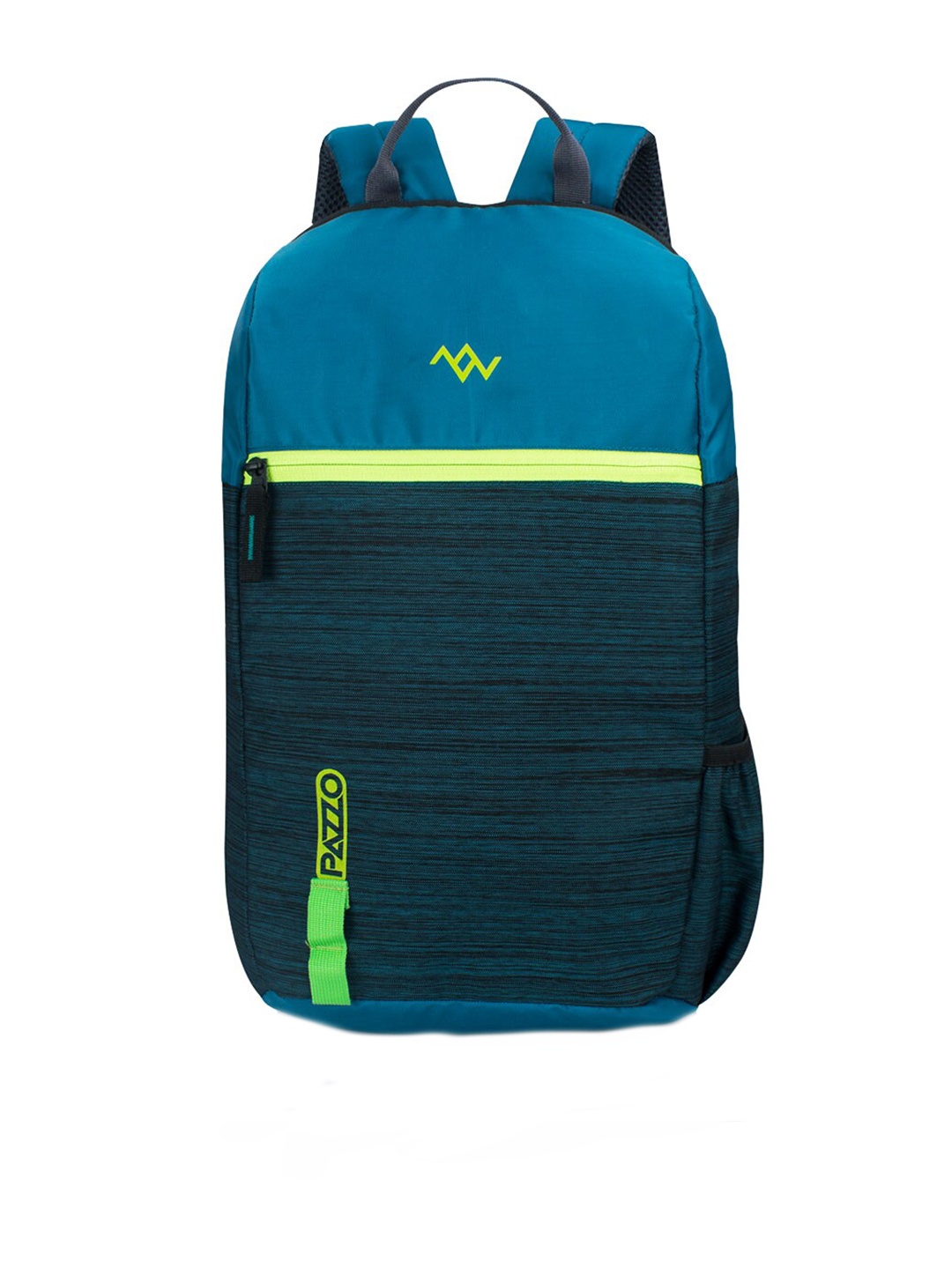 

PAZZO Unisex Blue & Green Colourblocked Embroidered Backpack
