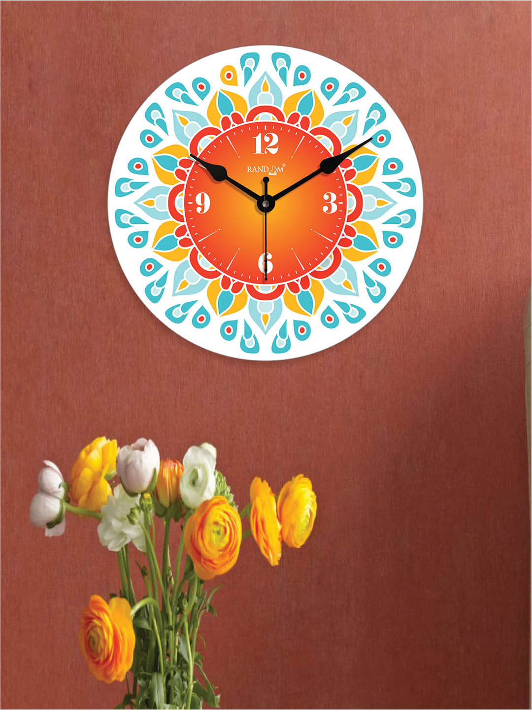 

RANDOM Printed Contemporary Wall Clock, White