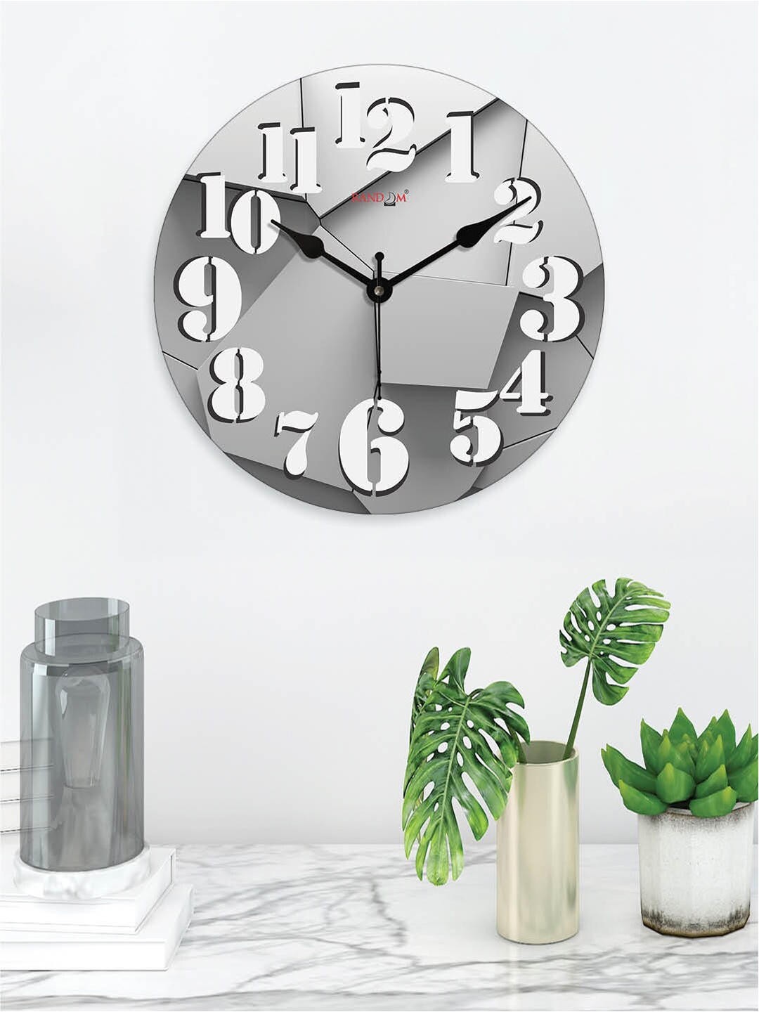 

RANDOM Printed Contemporary Wall Clock, White