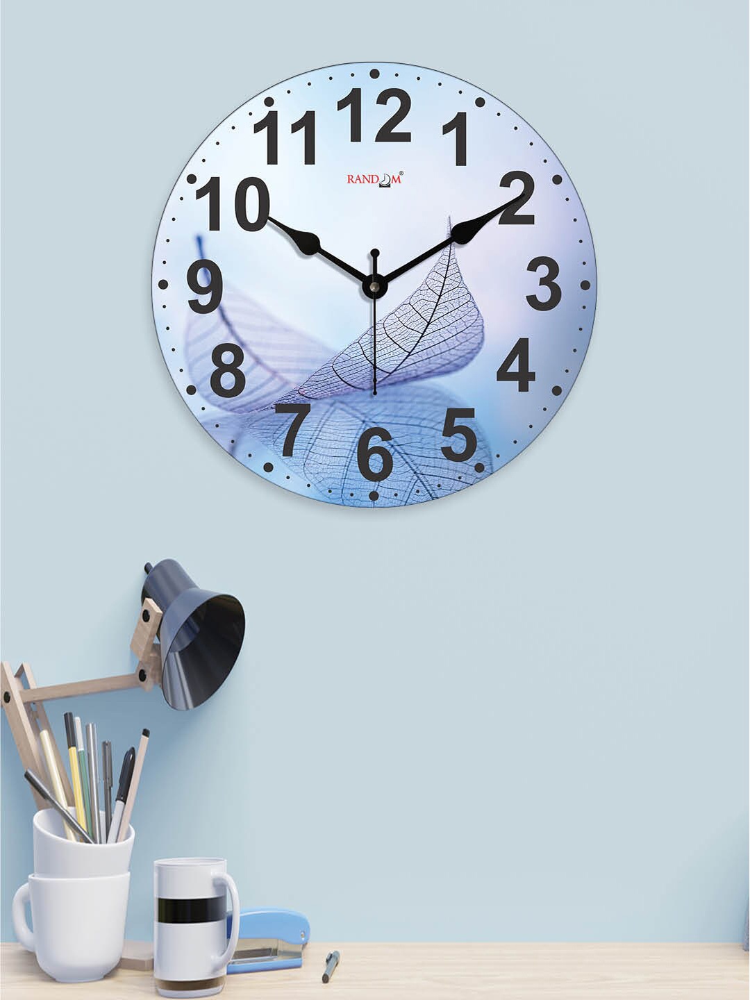 

RANDOM Printed Contemporary Wall Clock, Blue