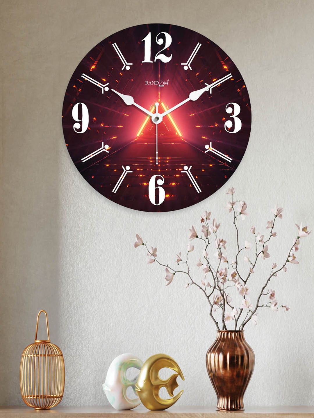 

RANDOM Printed Contemporary Wall Clock, Red