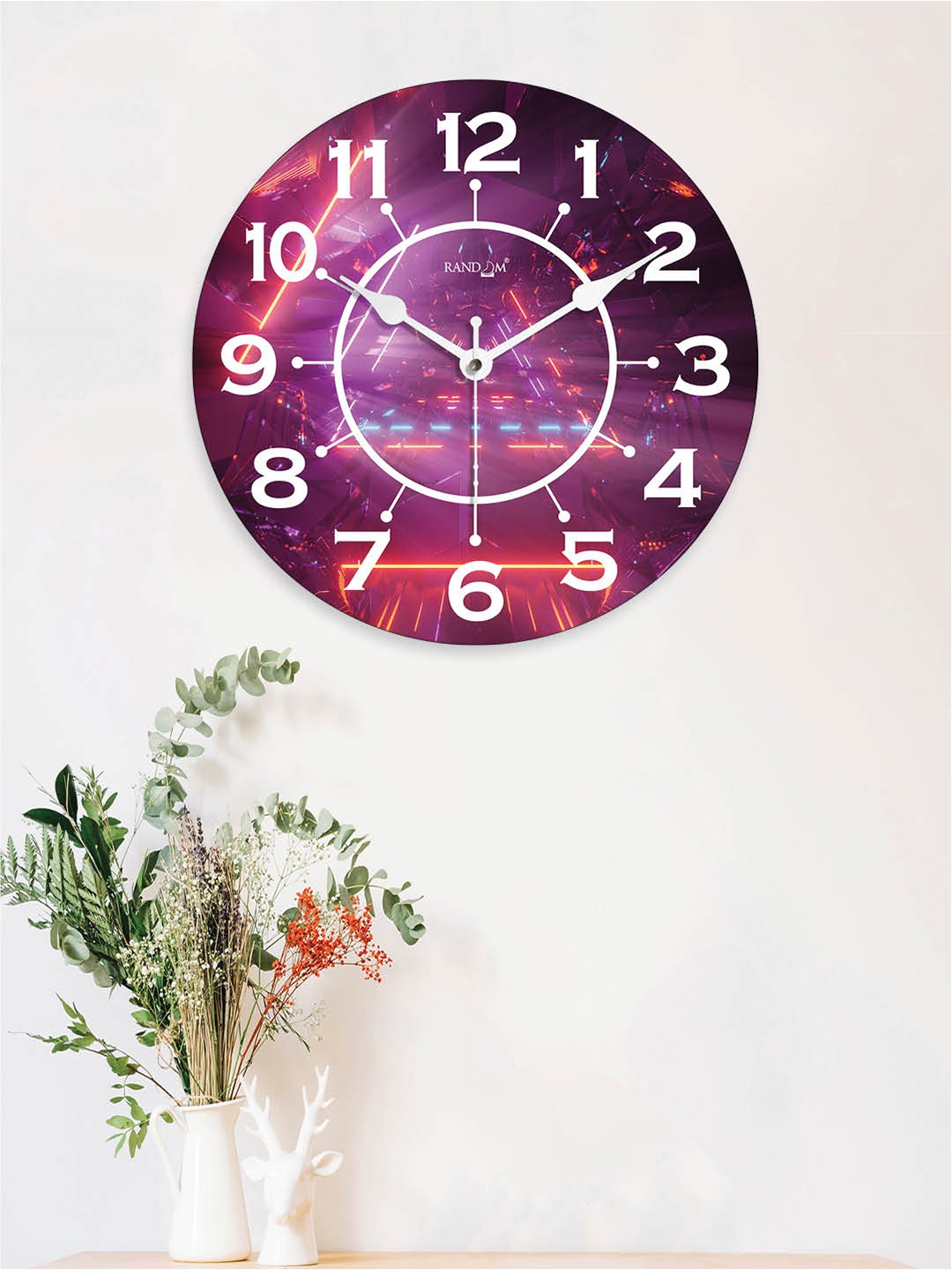 

RANDOM Printed Contemporary Wall Clock, Purple