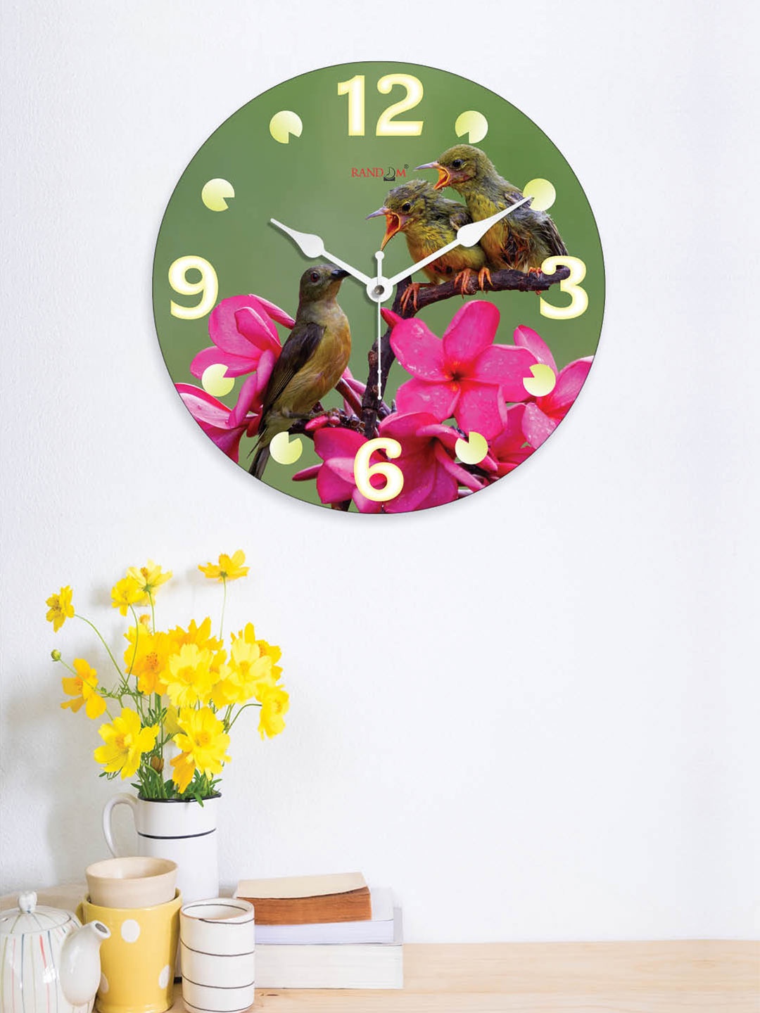 

RANDOM Printed Contemporary Wall Clock, Green