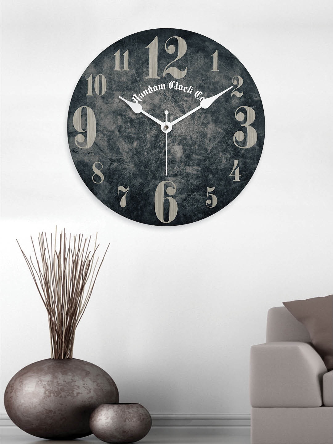 

RANDOM Printed Contemporary Wall Clock, Grey