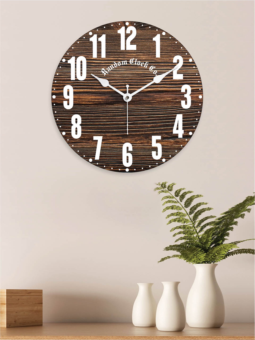 

RANDOM Printed Contemporary Wall Clock, Brown