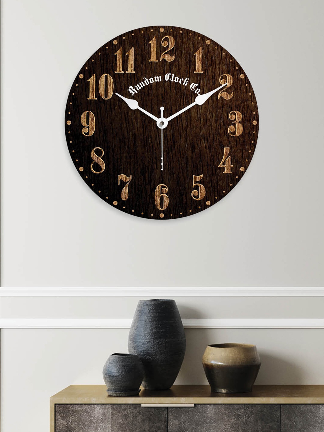 

RANDOM Printed Contemporary Wall Clock, Black