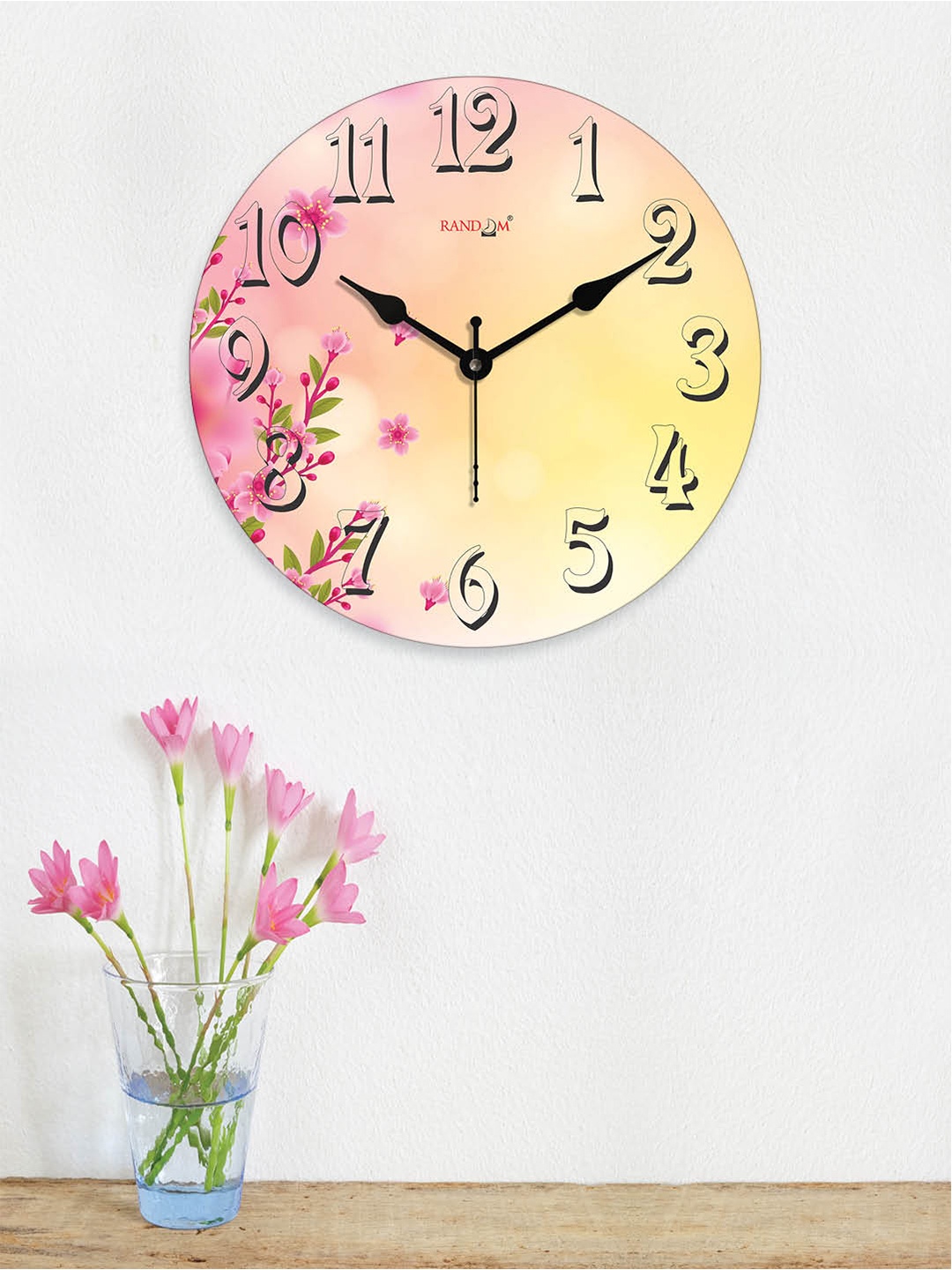 

RANDOM Printed Contemporary Wall Clock, Peach