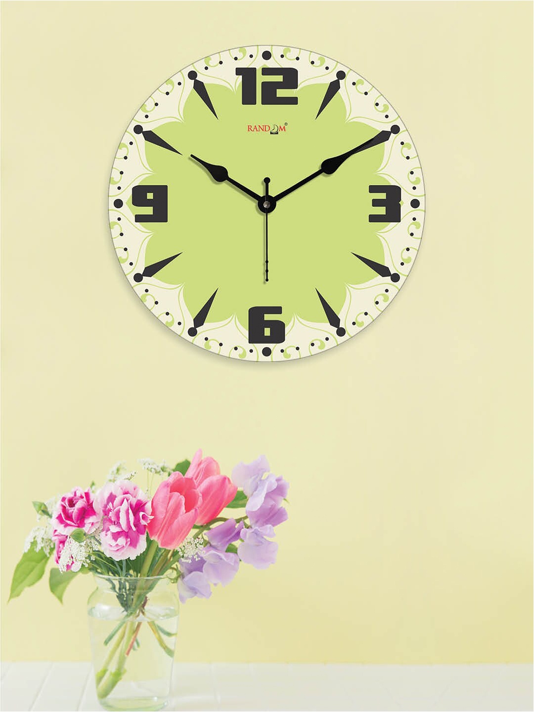 

RANDOM Printed Contemporary Wall Clock, Black