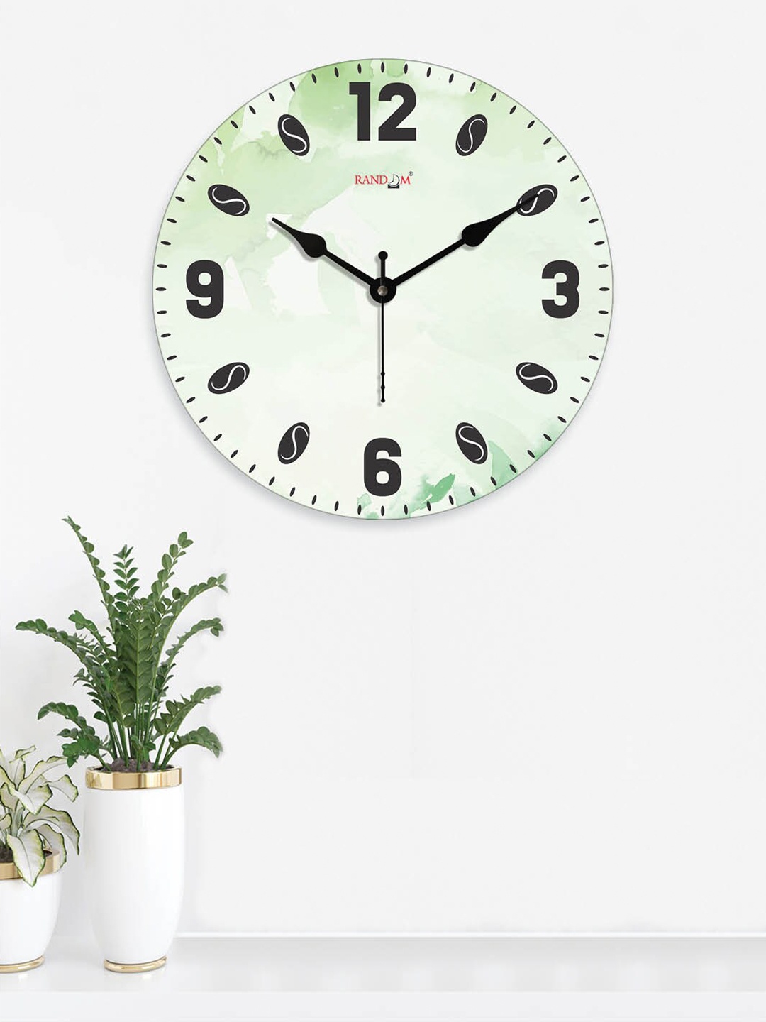 

RANDOM Printed Contemporary Wall Clock, Green