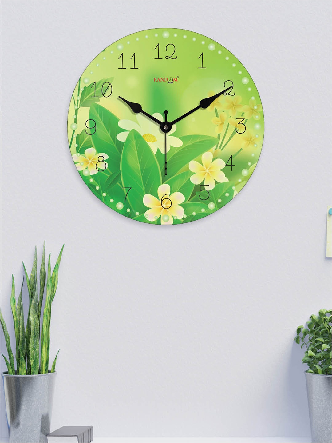 

RANDOM Printed Contemporary Wall Clock, Green