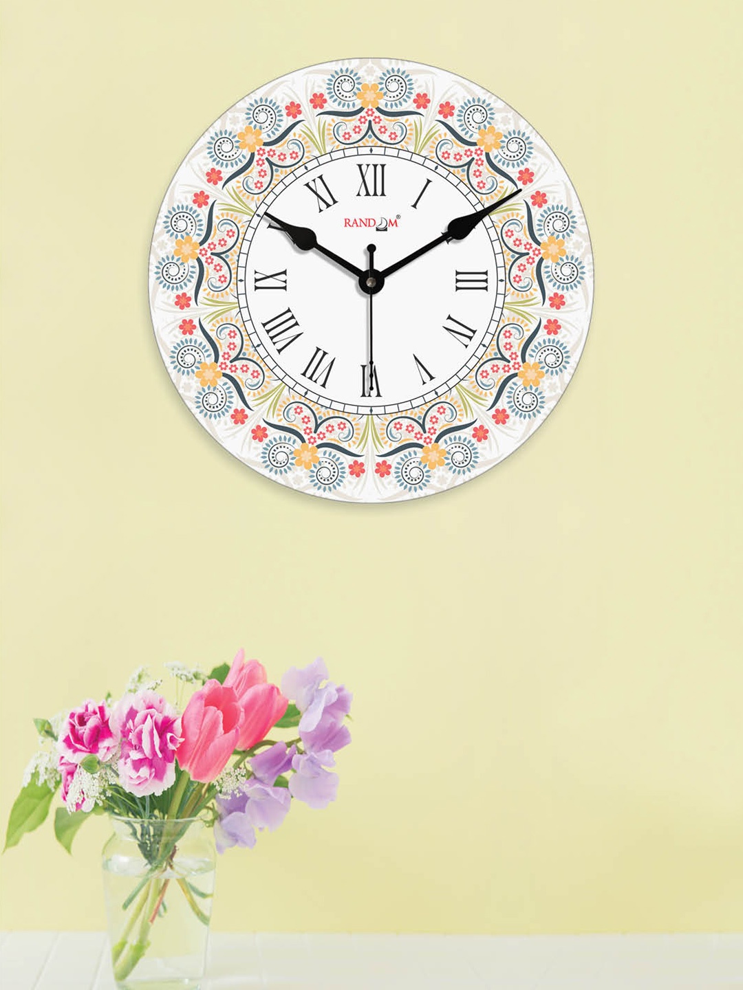 

RANDOM Printed Contemporary Wall Clock, White