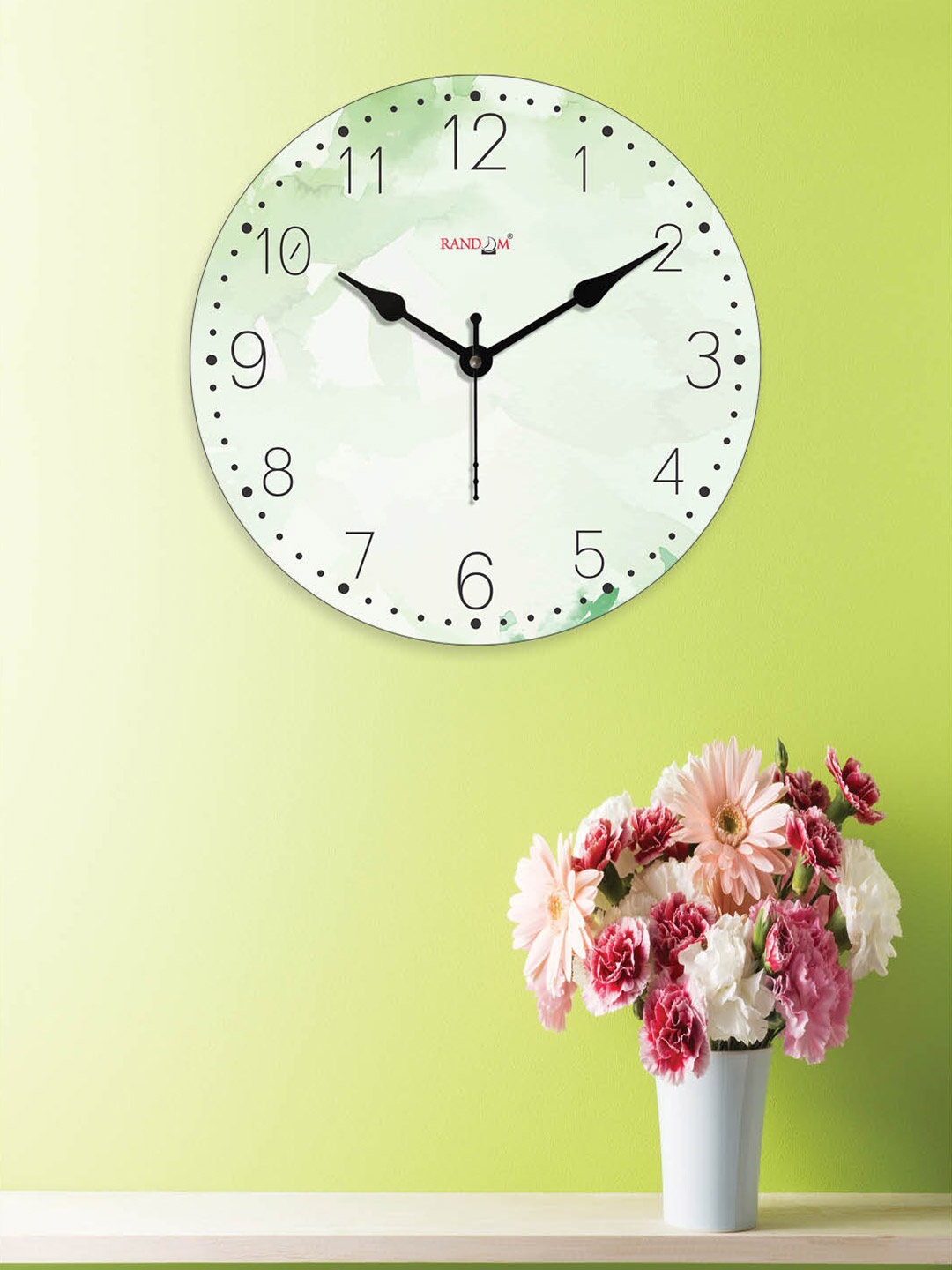 

RANDOM Printed Contemporary Wall Clock, Green