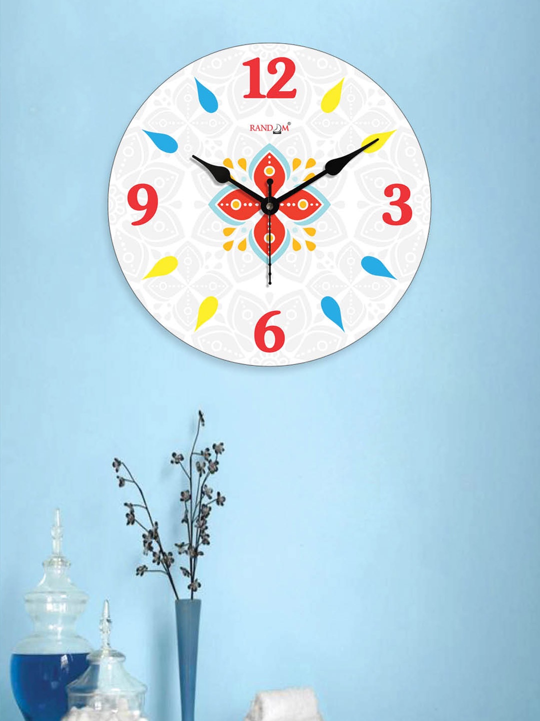 

RANDOM Printed Contemporary Wall Clock, White