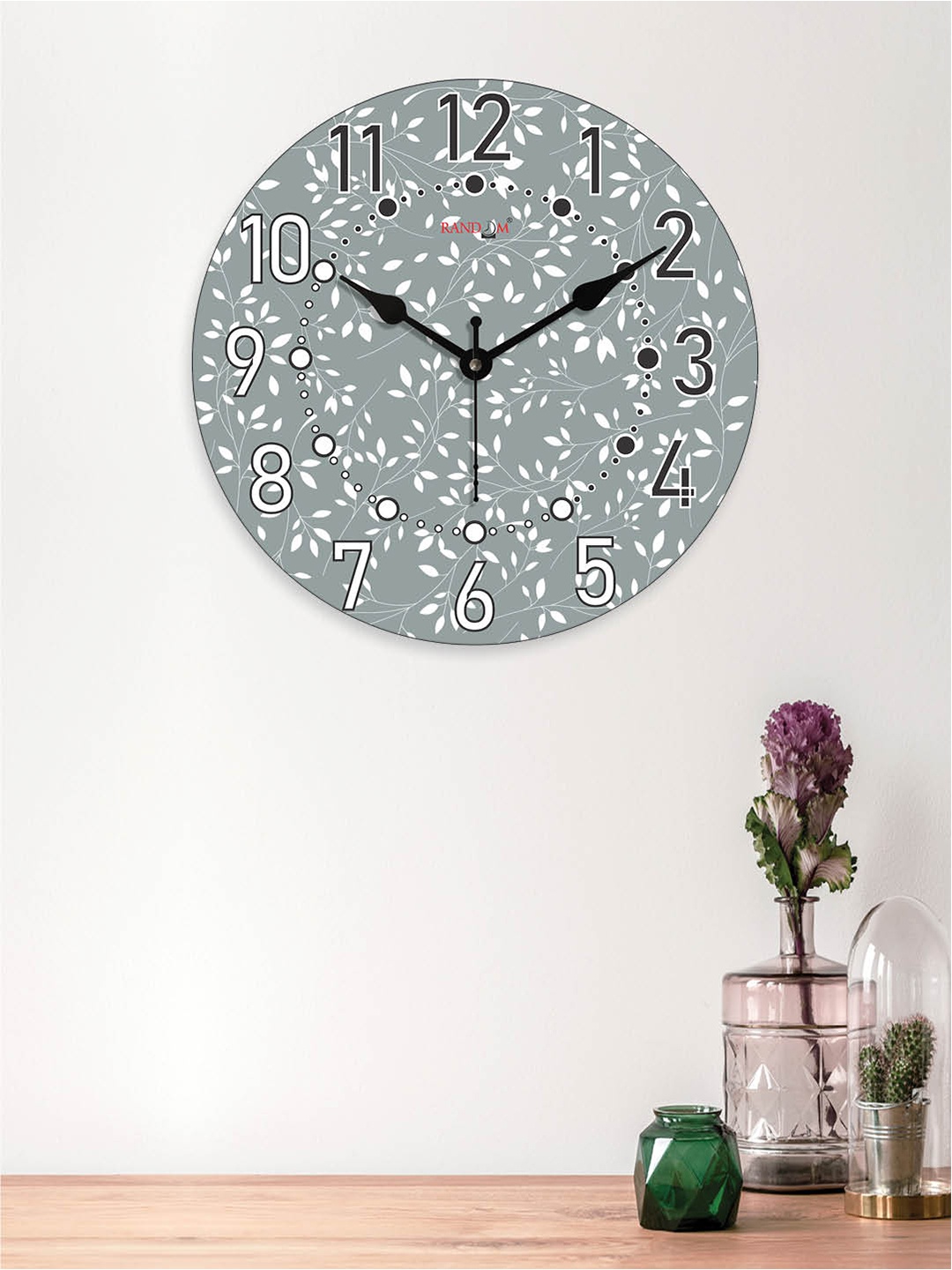

RANDOM Printed Contemporary Wall Clock, Grey