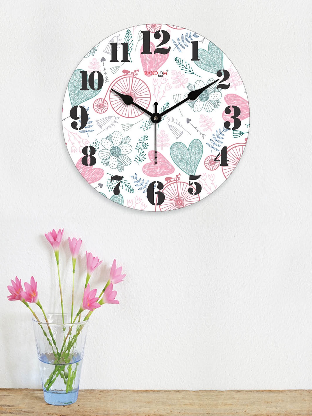 

RANDOM Printed Contemporary Wall Clock, White