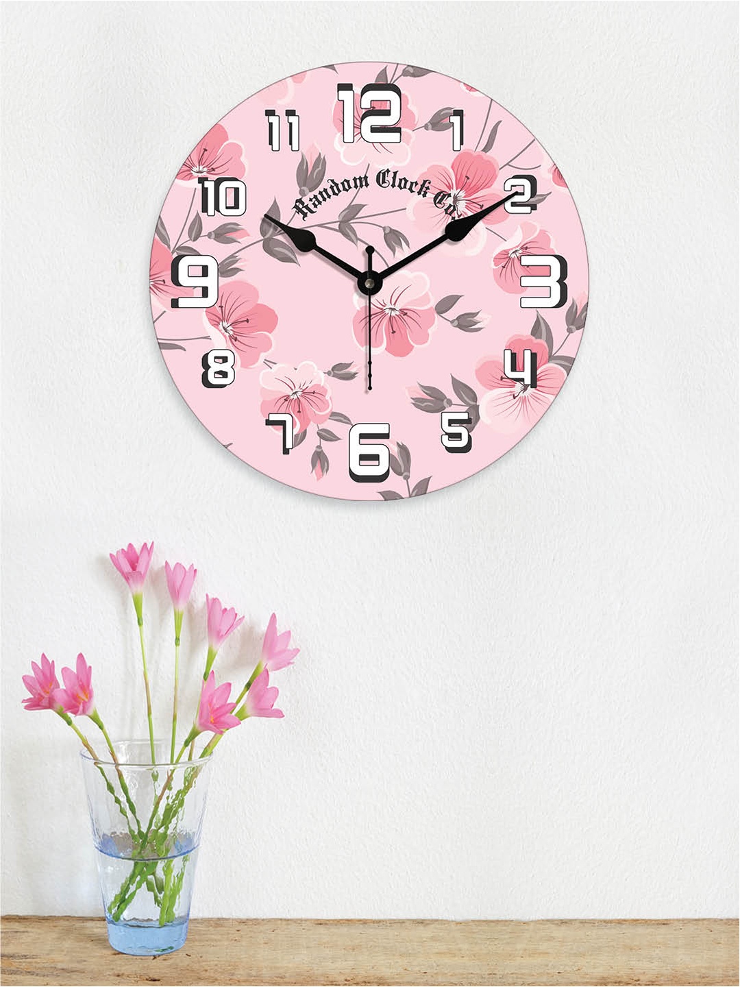 

RANDOM Printed Contemporary Wall Clock, Pink
