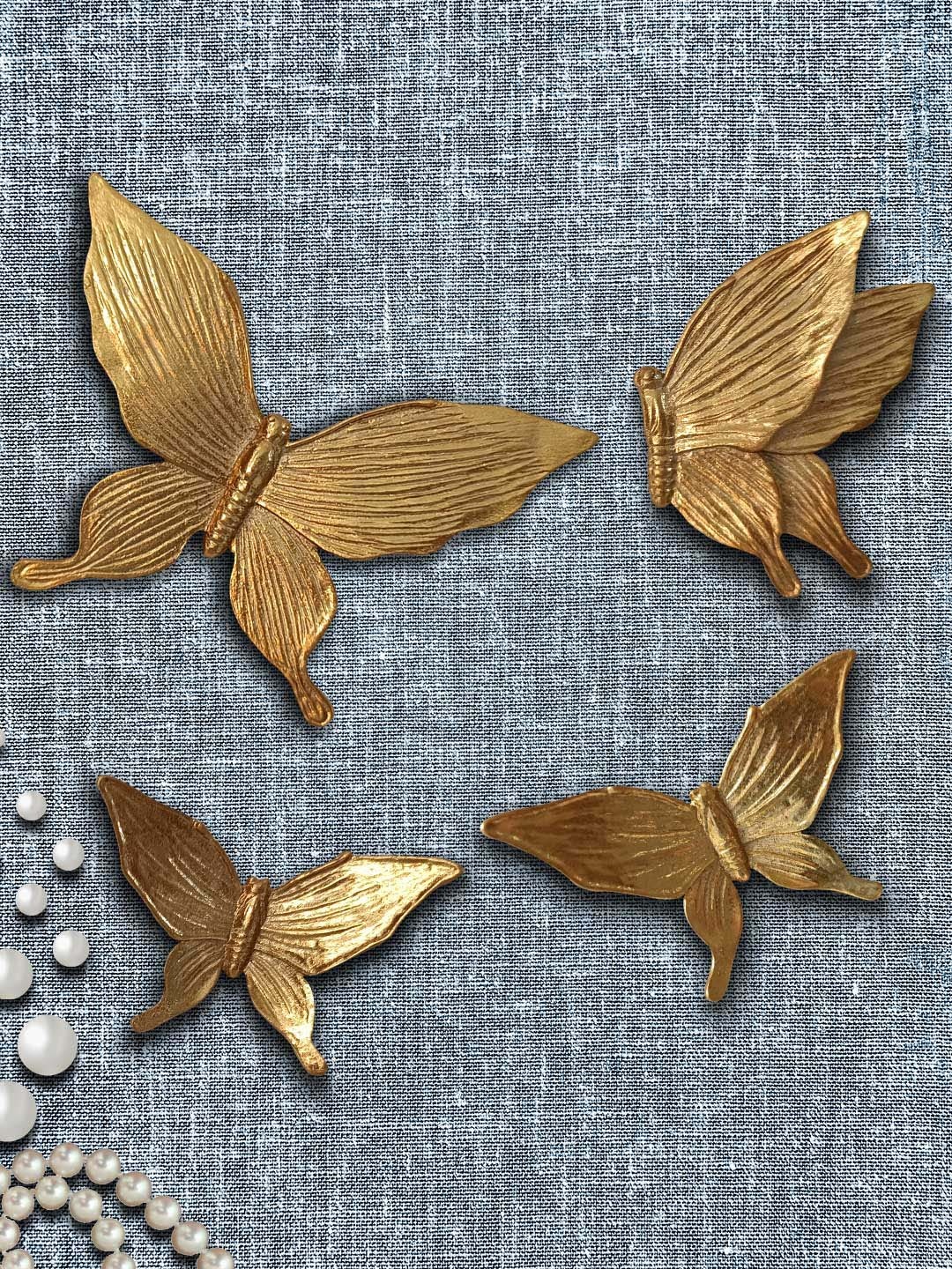 

Art Street Set Of 4 Gold-Toned Hanging Butterfly Wall Decor