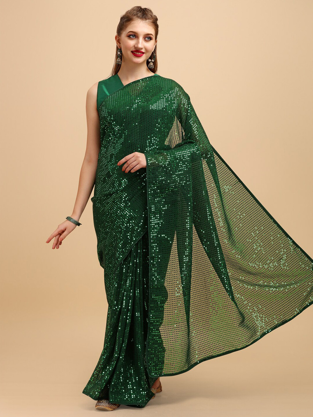 

Sangria Women Green Sarees
