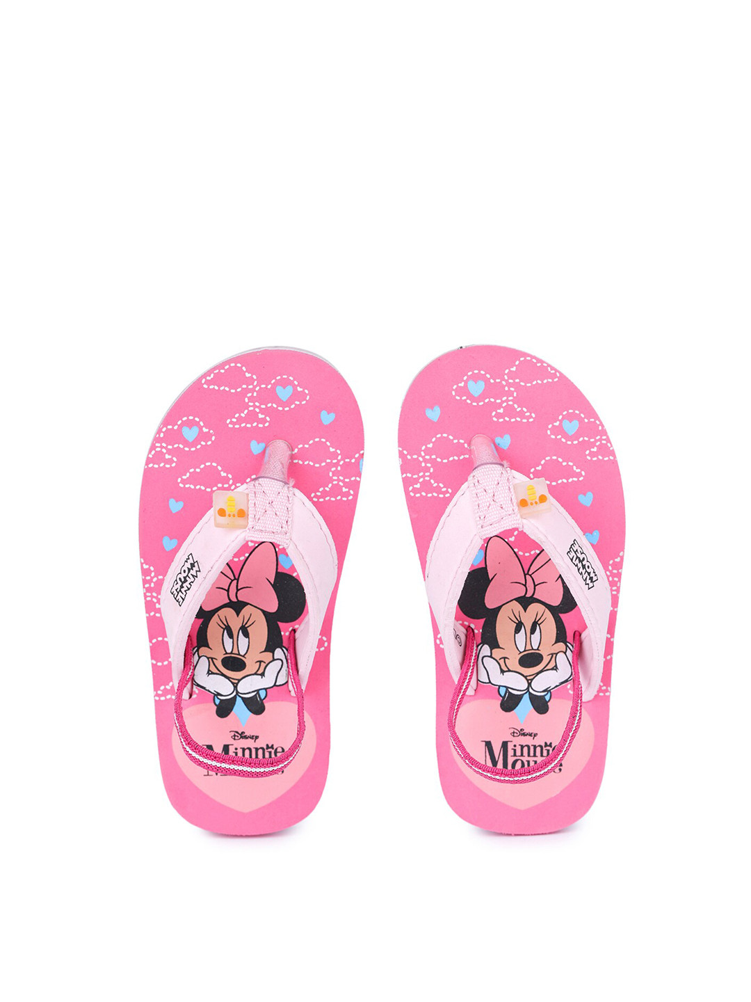 

toothless Girls Pink Printed Disney Minnie Rubber Thong Flip-Flops