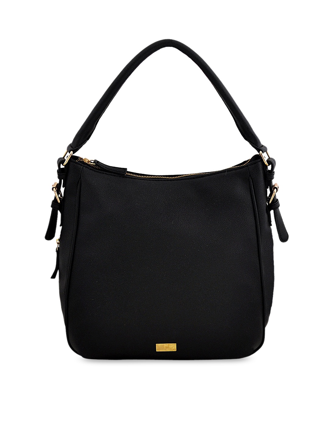 

yelloe Black Expandable Hobo Bag