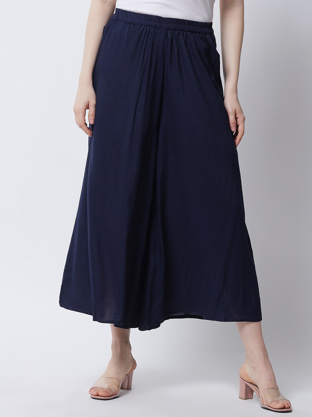 

MARC LOUIS Women Flared Palazzos, Blue