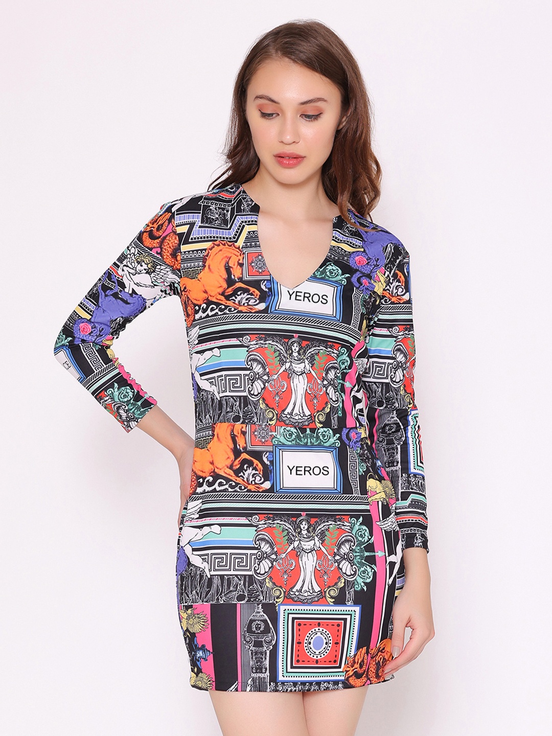 

YEROS Women A-Line Mini Dress, Blue