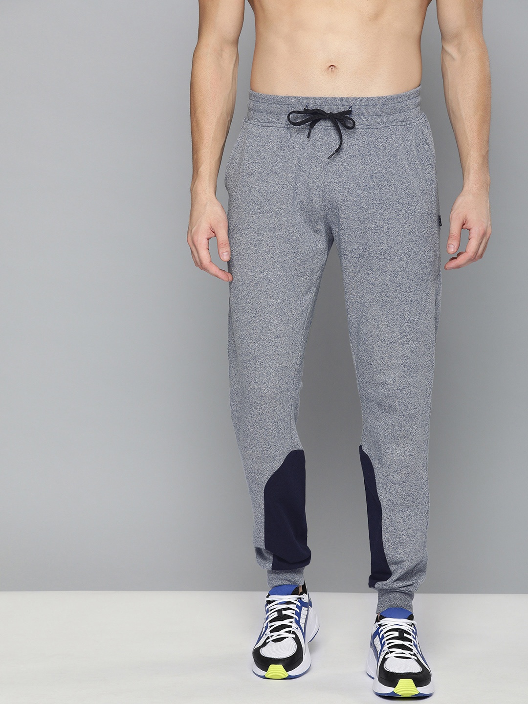 

Kook N Keech Navy Blue Melange Solid Slim Fit Joggers