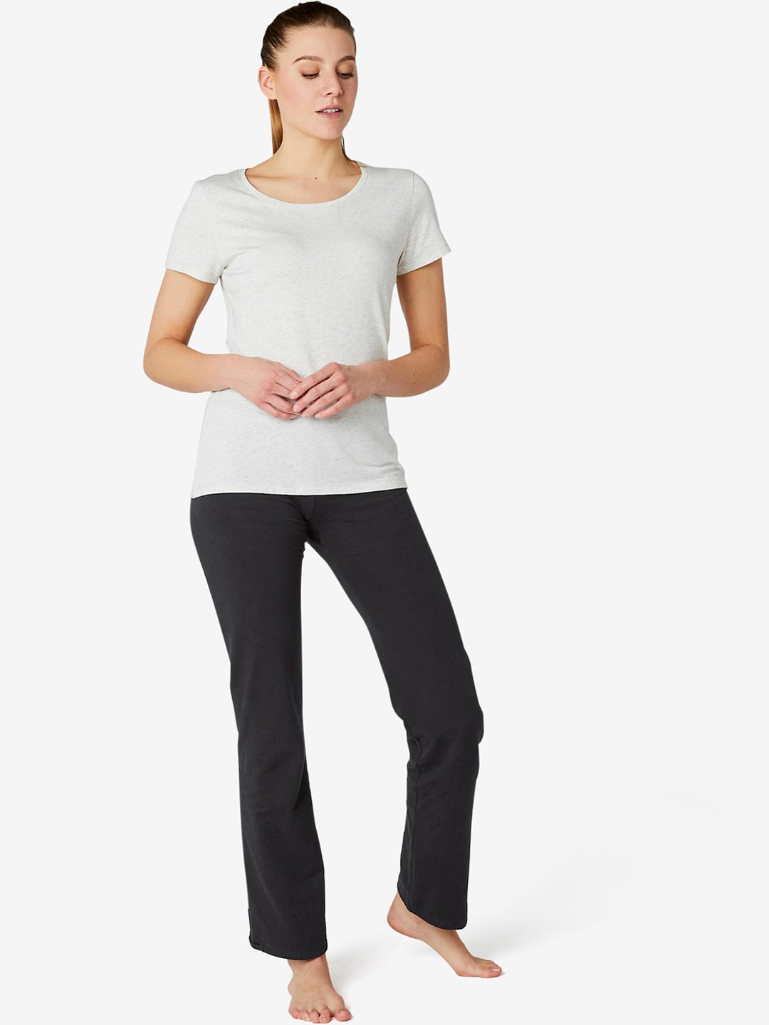 

NYAMBA By Decathlon Women Black Solid Cotton Lounge Pant