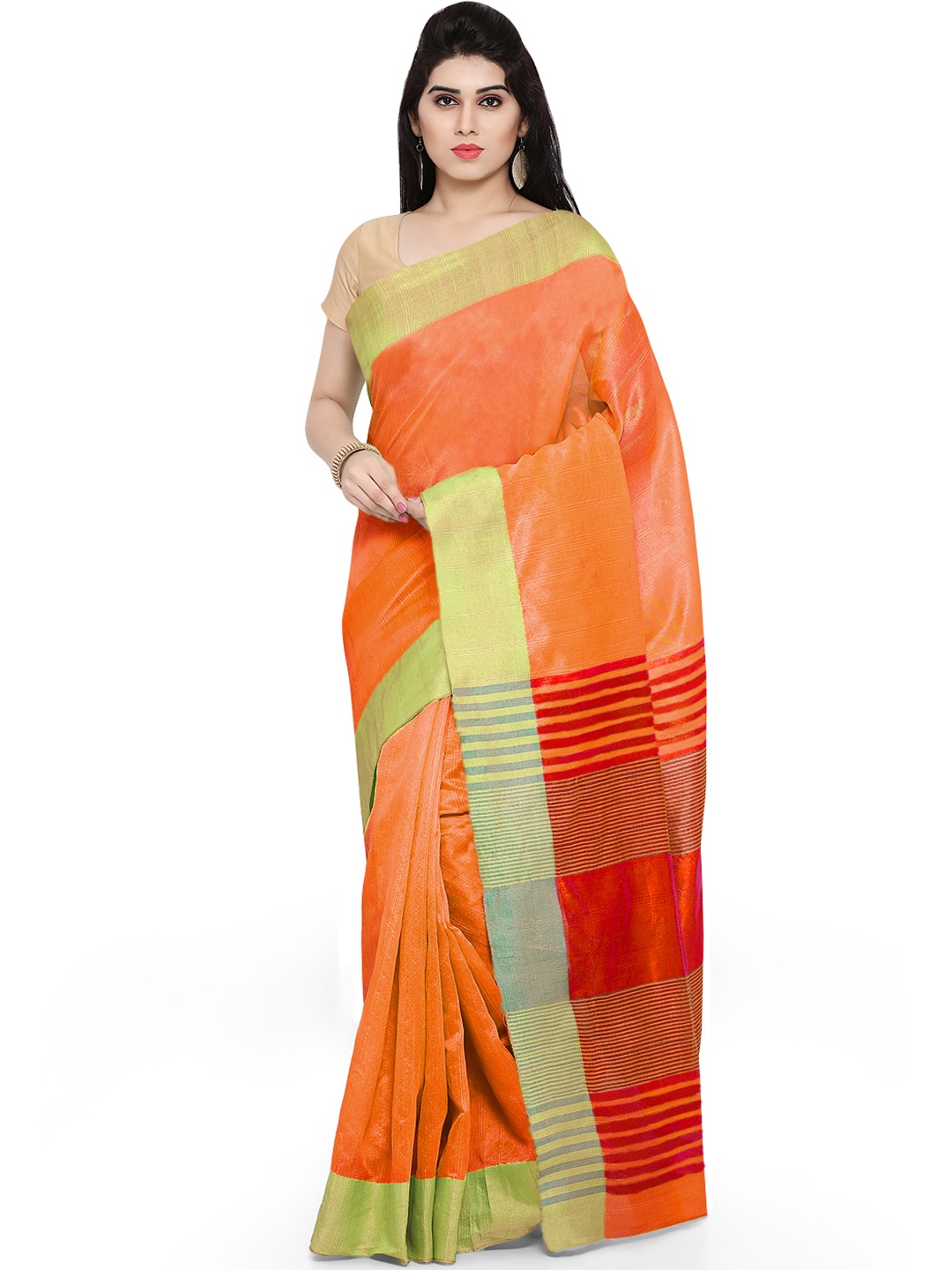 

Saree mall Orange Art Silk Solid Saree