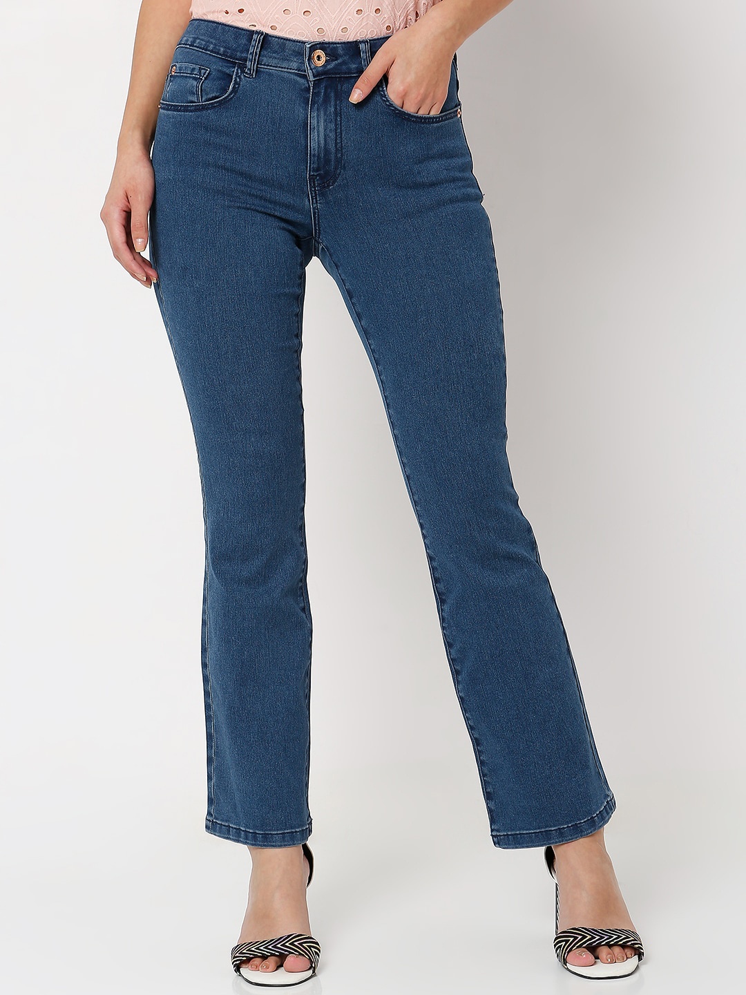 

Vero Moda Women Blue Bootcut Mid Rise Jeans