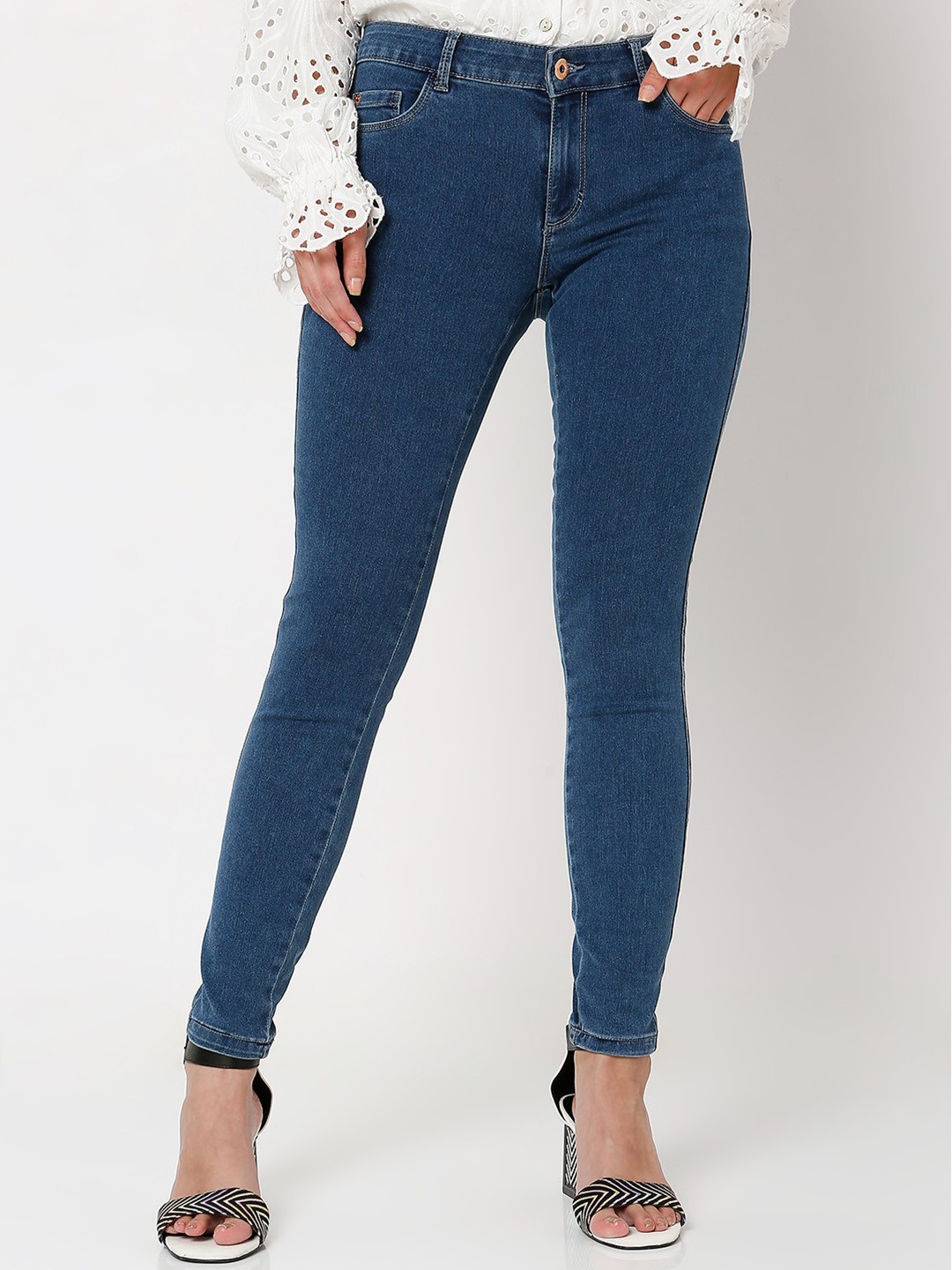 

Vero Moda Women Blue Skinny Fit Mid Rise Jeans