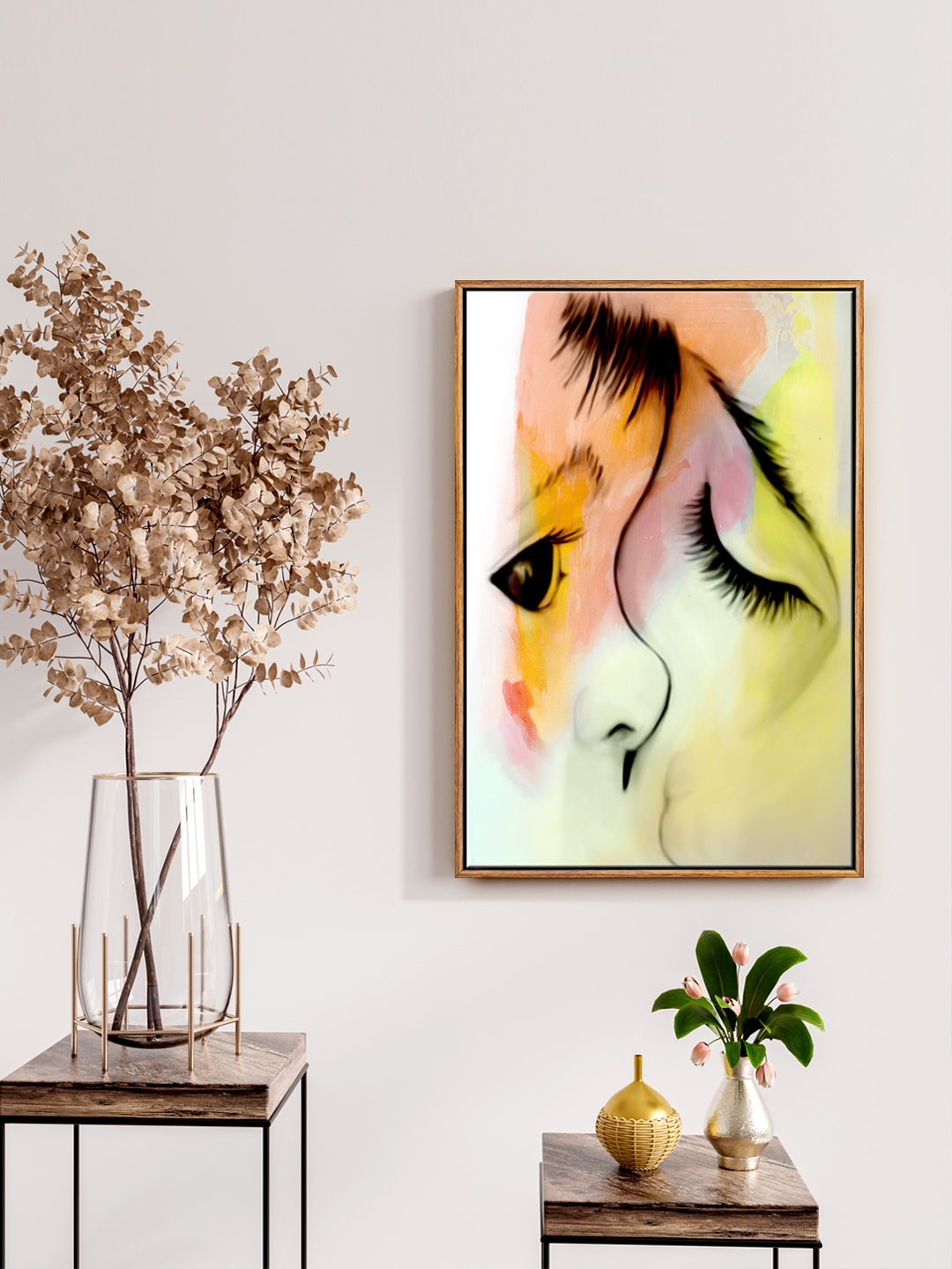 

999Store White Baby With Mom Painting Wall Art